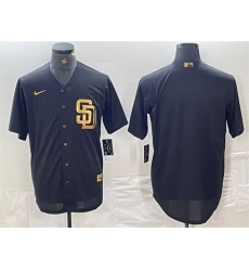Men San Diego Padres Blank Black Cool Base Stitched Baseball Jersey 4