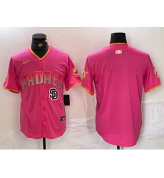 Men San Diego Padres Blank Pink Cool Base Stitched Baseball Jersey 1