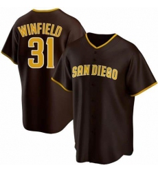 Men San Diego Padres Dave Winfield Brown Stitched Cool Base Jersey