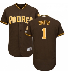 Mens Majestic San Diego Padres 1 Ozzie Smith Brown Alternate Flex Base Authentic Collection MLB Jersey