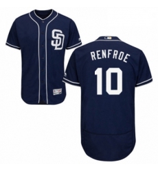 Mens Majestic San Diego Padres 10 Hunter Renfroe Navy Blue Alternate Flex Base Authentic Collection MLB Jersey