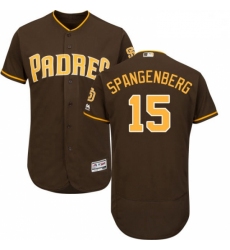 Mens Majestic San Diego Padres 15 Cory Spangenberg Brown Alternate Flex Base Authentic Collection MLB Jersey