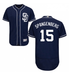 Mens Majestic San Diego Padres 15 Cory Spangenberg Navy Blue Alternate Flexbase Authentic Collection MLB Jersey