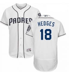 Mens Majestic San Diego Padres 18 Austin Hedges White Home Flex Base Authentic Collection MLB Jersey