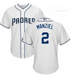 Mens Majestic San Diego Padres 2 Johnny Manziel Replica White Home Cool Base MLB Jersey