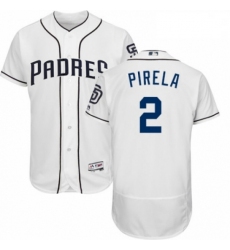 Mens Majestic San Diego Padres 2 Jose Pirela White Home Flex Base Authentic Collection MLB Jersey