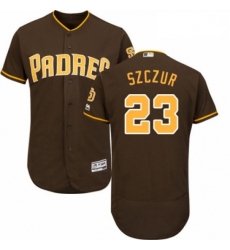 Mens Majestic San Diego Padres 23 Matt Szczur Brown Alternate Flex Base Authentic Collection MLB Jersey