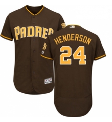 Mens Majestic San Diego Padres 24 Rickey Henderson Brown Alternate Flex Base Authentic Collection MLB Jersey