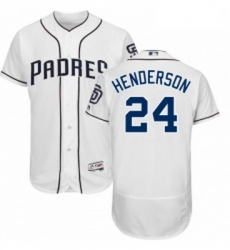 Mens Majestic San Diego Padres 24 Rickey Henderson White Home Flex Base Authentic Collection MLB Jersey