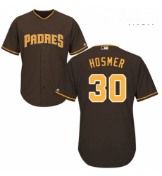 Mens Majestic San Diego Padres 30 Eric Hosmer Replica Brown Alternate Cool Base MLB Jersey 