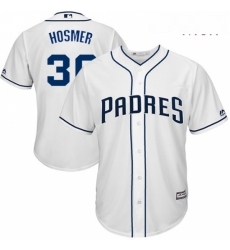 Mens Majestic San Diego Padres 30 Eric Hosmer Replica White Home Cool Base MLB Jersey 