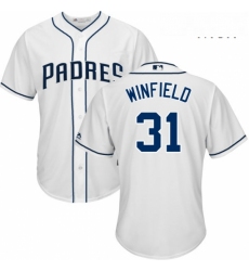 Mens Majestic San Diego Padres 31 Dave Winfield Replica White Home Cool Base MLB Jersey