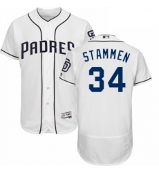 Mens Majestic San Diego Padres 34 Craig Stammen White Home Flex Base Authentic Collection MLB Jersey