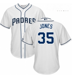 Mens Majestic San Diego Padres 35 Randy Jones Replica White Home Cool Base MLB Jersey