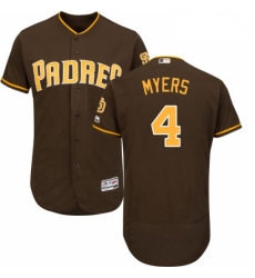 Mens Majestic San Diego Padres 4 Wil Myers Brown Alternate Flex Base Authentic Collection MLB Jersey