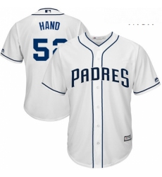 Mens Majestic San Diego Padres 52 Brad Hand Replica White Home Cool Base MLB Jersey 