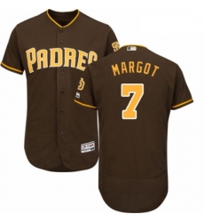 Mens Majestic San Diego Padres 7 Manuel Margot Brown Alternate Flex Base Authentic Collection MLB Jersey