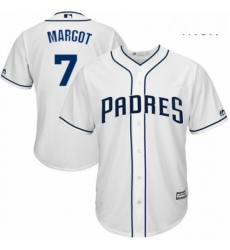 Mens Majestic San Diego Padres 7 Manuel Margot Replica White Home Cool Base MLB Jersey 