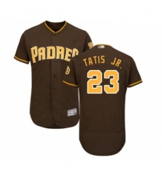 Mens San Diego Padres 23 Fernando Tatis Jr Brown Alternate Flex Base Authentic Collection Baseball Jersey