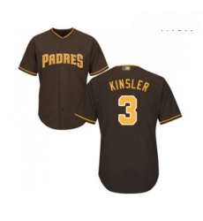 Mens San Diego Padres 3 Ian Kinsler Replica Brown Alternate Cool Base Baseball Jersey 