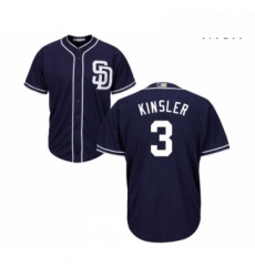 Mens San Diego Padres 3 Ian Kinsler Replica Navy Blue Alternate 1 Cool Base Baseball Jersey 