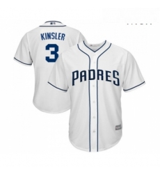 Mens San Diego Padres 3 Ian Kinsler Replica White Home Cool Base Baseball Jersey 