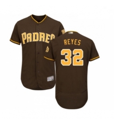 Mens San Diego Padres 32 Franmil Reyes Brown Alternate Flex Base Authentic Collection Baseball Jersey