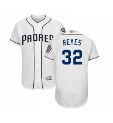 Mens San Diego Padres 32 Franmil Reyes White Home Flex Base Authentic Collection Baseball Jersey