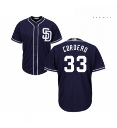 Mens San Diego Padres 33 Franchy Cordero Replica Navy Blue Alternate 1 Cool Base Baseball Jersey 
