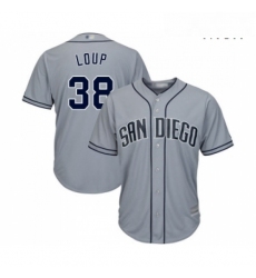 Mens San Diego Padres 38 Aaron Loup Replica Grey Road Cool Base Baseball Jersey 