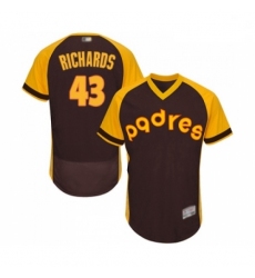 Mens San Diego Padres 43 Garrett Richards Brown Alternate Cooperstown Authentic Collection MLB Jersey Flex Base