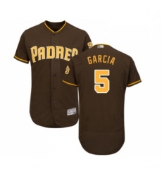 Mens San Diego Padres 5 Greg Garcia Brown Alternate Flex Base Authentic Collection Baseball Jersey