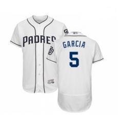 Mens San Diego Padres 5 Greg Garcia White Home Flex Base Authentic Collection Baseball Jersey
