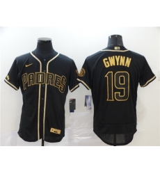 Padres 19 Tony Gwynn Black Gold 2020 Nike Cool Base Jersey