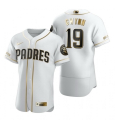 San Diego Padres 19 Tony Gwynn White Nike Mens Authentic Golden Edition MLB Jersey