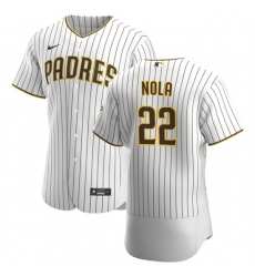 San Diego Padres 22 Austin Nola Men Nike White Brown Home 2020 Authentic Player Jersey
