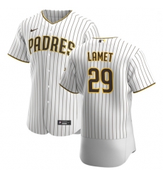 San Diego Padres 29 Dinelson Lamet Men Nike White Brown Home 2020 Authentic Player Jersey