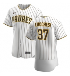 San Diego Padres 37 Joey Lucchesi Men Nike White Brown Home 2020 Authentic Player Jersey