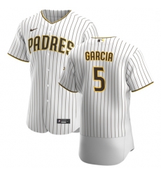 San Diego Padres 5 Greg Garcia Men Nike White Brown Home 2020 Authentic Player Jersey