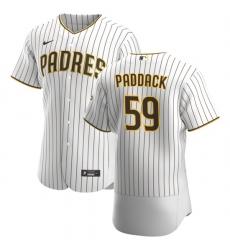 San Diego Padres 59 Chris Paddack Men Nike White Brown Home 2020 Authentic Player Jersey