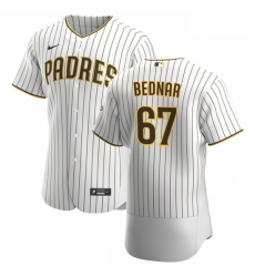 San Diego Padres 67 David Bednar Men Nike White Brown Home 2020 Authentic Player Jersey