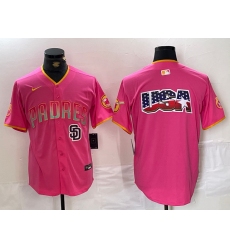 men san diego padres team big logo pink cool base stitched baseball jersey II