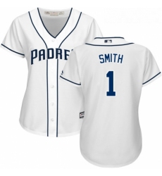 Womens Majestic San Diego Padres 1 Ozzie Smith Replica White Home Cool Base MLB Jersey