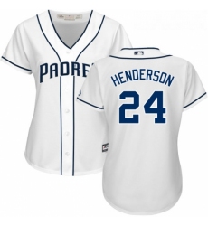Womens Majestic San Diego Padres 24 Rickey Henderson Authentic White Home Cool Base MLB Jersey