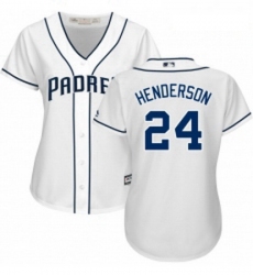 Womens Majestic San Diego Padres 24 Rickey Henderson Replica White Home Cool Base MLB Jersey