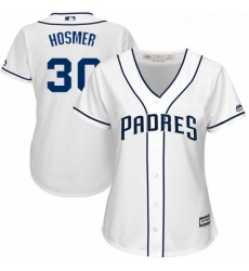 Womens Majestic San Diego Padres 30 Eric Hosmer Replica White Home Cool Base MLB Jersey 