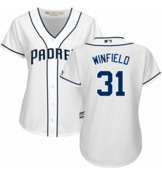 Womens Majestic San Diego Padres 31 Dave Winfield Replica White Home Cool Base MLB Jersey