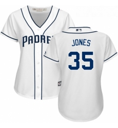 Womens Majestic San Diego Padres 35 Randy Jones Replica White Home Cool Base MLB Jersey
