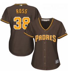 Womens Majestic San Diego Padres 38 Tyson Ross Replica Brown Alternate Cool Base MLB Jersey 