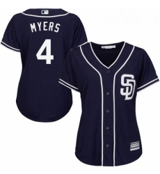 Womens Majestic San Diego Padres 4 Wil Myers Authentic Navy Blue Alternate 1 Cool Base MLB Jersey